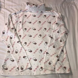 Size M 100% cotton turtleneck by CC Hughes with Santa print